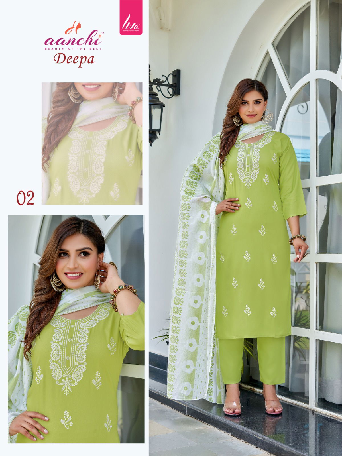 Deepa By Aanchi Liva Rayon Designer Kurti With Bottom Dupatta Wholesale Shop In Surat